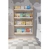 zeo wood design Montessori 4 Raflı Çocuk Kitaplığı 120*80 Cm Beyaz