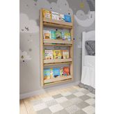 zeo wood design Montessori 4 Raflı Mdf Çocuk Kitaplığı 120*60 Cm - Sonoma