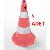 Zeplin Çift Reflektifli Trafik Konisi 500mm Ecolıght 5 Adet