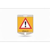 Zeplin Dikkat Kare Uyarı Levhası - -