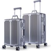 Zeplin Joya Pc Policarbon 2'li Valiz Seti (Kabin ve Orta) Silver - Silver Grey