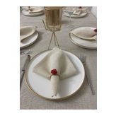 Zeren Home Keten Görünümlü Linen Simli Peçete Gold 35 X 35-8 Adet