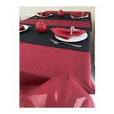 Zeren Home Solid Kırmızı Simli Masa Örtüsü 150 x 300