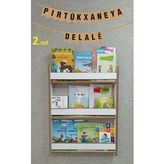 Zerya Isme Özel Kürtçe Çocuk Kitaplı Montessori Çocuk Odası Kitaplığı 80*60 cm Beyaz Kitaplık (Kitaplı)