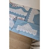 Zesa Home El Işi Dantelli, Bordürlü ve Desenli Nevresim Takımı - 220 x 240 cm - Petrol