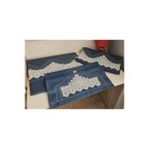 ZESA HOME El İşi Dantelli Nervürlü ve Pikolu Nevresim Takımı çarşafı tek taraf dantelli 200 x 220