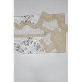 ZESA HOME El İşi Dantelli Nervürlü ve Pikolu Nevresim Takımı Desenli Açık Latte Rengi Çarşafı Dantelsiz 200 x 220