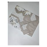 ZESA HOME El İşi Dantelli Nervürlü ve Pikolu Nevresim Takımı - Desenli Cappucino Çarşafı Çift Tarafı Dantelli 200 x 220