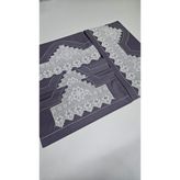 Zesa Home El Işi Dantelli Nervürlü ve Pikolu Nevresim Takımı - Füme - 200 x 220 cm