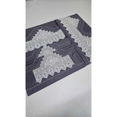 ZESA HOME El İşi Dantelli Nervürlü ve Pikolu Nevresim Takımı Füme Rengi Çarşafı Çift Tarafı Dantelli 200 x 220