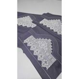 ZESA HOME El İşi Dantelli Nervürlü ve Pikolu Nevresim Takımı Füme Rengi Çarşafı Dantelsiz 200 x 220