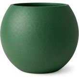 ZEVLİ Dekoratif 27L Küre Saksı Ø35 cm (Orman Yeşili) • Beton Görünümlü Modern Salon ve Bahçe Saksısı