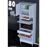 Zevra 80 cm Fırın Dolabı Sepetli Kapaklı 4 Bölmeli Çok Amaçlı Mutfak Kiler Banyo Dolabı 80x226x32 cm