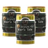 Zeykur Zeytinleri 3 Adet x 900 gr Diyet Light Tuzsuz Kuru Sele Siyah Zeytin
