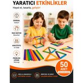 Zeyn Gross 50 Adet Renkli Ahşap Çubuk 114 mm – Okul Öncesi Eğitici Hobi ve Sanat Etkinlik Çubuğu - Çok Renkli