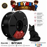 Zeyus Hobi Generic Pla Hs Hyper Speed Filament – Siyah | 1.75 mm | 1000 gr