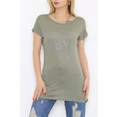 Zhlbutik Love Taşlı Bluz AçıkHaki