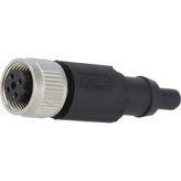 Zhong M12PG-B4A ,M12/4-PIN B-Code Düz Dişi Soket - 0 - Siyah