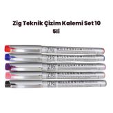 Zig 10 5'li 0,8 mm Teknik Çizim Kalem Set