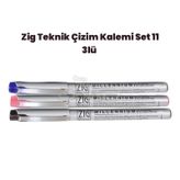 Zig 11 3'lü 0,05 mm Teknik Çizim Kalem Set