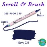 Zig Scroll Brush 035 Navy Kaligrafi Kalemi