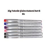 Zig Teknik Çizim Kalem Set 6 6lı