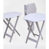 Zigon Çanta 90094 Sehpa Yonca 4 Lü Takım Ahşap Mdf Parlak Beyaz Lake Renk Elyapı