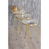 Zigon Sehpa Gold Efes Tel - Siyah