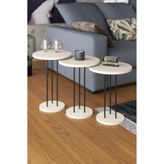Zigon Sehpa Terra 3 Lü Set Krem