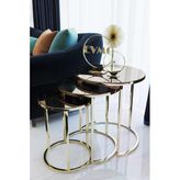 Zigonzi Gold Bronz Aynalı Zigon Sehpa