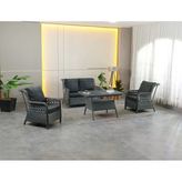 Zigonzi Vilza, 2+1+1 Rattan Bahçe Mobilyası, Antrasit