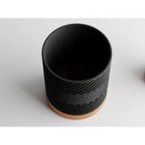 Zigzag Dekoratif Saksı - Siyah Modern Modern Bitki Saksısı 17,5 cm - 140x140x175mm