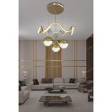 Zikzak 4 Toplu Modern Sarkıt LED Avize - 2 - Krom
