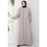 Zikzak Taşlı Ferace Bej HM2848