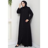 Zikzak Taşlı Ferace Siyah HM2848