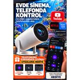 Zineets HY300 Pro Taşınabilir Android Akıllı Projeksiyon Cihazı WiFi Bluetooth Ev Sineması -AİR Kumanda Hediye