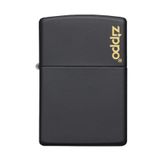 Zippo Black Mate Yellow Logo Çakmak