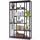 Zizuva 100x175x30 cm Tasarım 6 Raflı Siyah Aksesuar Düzenleyici ve Kitaplık