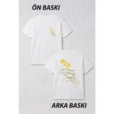 Zoka Wear Iskelet Ates Kibrit Tasarim Ön ve Sırt Baskılı Tişört - Beyaz - L - XL
