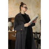 ZÜLAYS Oversize Denim Trençkot Siyah