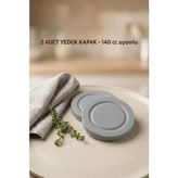 Zuri Design 2 Adet Yedek Kapak 140 cc Uyumlu Kavanoz Kapağı - Gri - 0,21 L