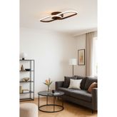 Zzez Kahverengi Modern Tasarım Beyaz Ledli Cafe - Mutfak - Salon 2 Li Led Avize