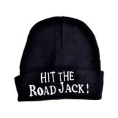 " Hit The Road Jack " Yazılı Sloganlı Kadın Erkek Unisex Siyah Bere