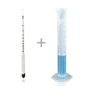 0-100 Uzun Form Alkolmetre Hidrometre Ve 250Ml Mezür Seti