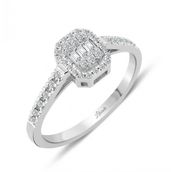 0.20 ct Baget Kare Tektaş Modern Tasarım Yüzük