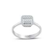 0.25 ct Modern Tasarım Baget Kare Tektaş Yüzük