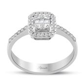 0.30 ct Modern Tasarım Baget Kare Tektaş Yüzük