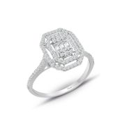 0.45 ct Modern Tasarım Baget Kare Tektaş Yüzük