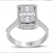 0.80 ct Modern Tasarım Baget Kare Tektaş Yüzük