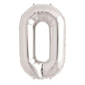 0 Rakamı Gümüş 40 inchh Folyo Balon